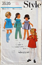 Vintage Sewing Pattern Style 3535 Child's Dress Smock Trousers Size2 Complete 71