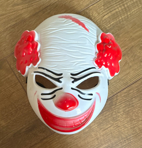 Clown full face plastic mask - clown,