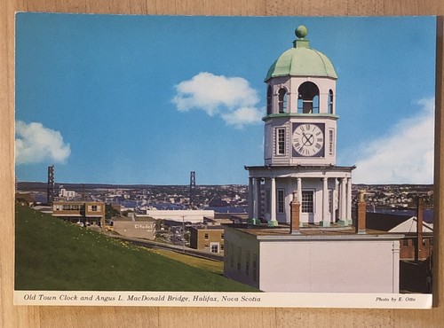 Postcard old town - -, clock