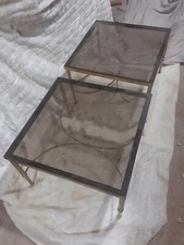1970s Vintage Pair Ofglass  Coffee Or Side Tables Salvage Hunters
