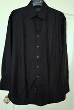 SAVILE ROW CO SHIRT : BLACK  / DISCREET STRIPE : 16 / 41 cms