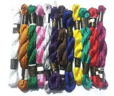 12 Embroidery Silk Threads