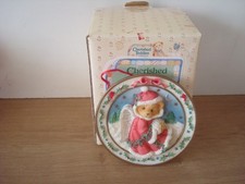 ENESCO PRISCILLA HILLMAN CHERISHED TEDDIES THE SEASON OF PEACE MINI PLATE + BOX
