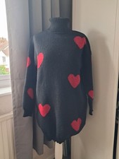 Womens Black/Red Longline Love