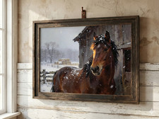 Horse Winter Wall Art Print