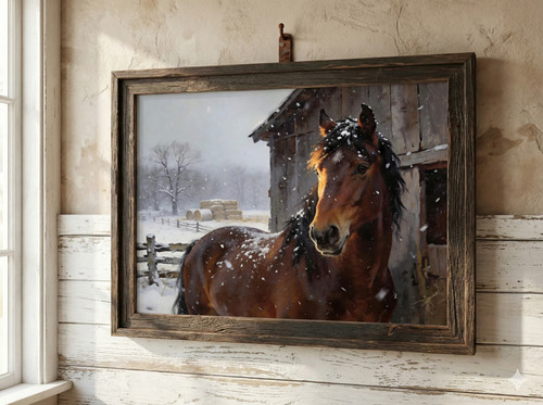 Horse winter wall - art, print