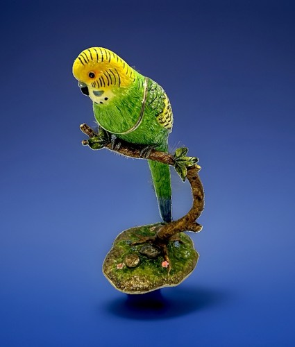 Vintage large budgie trinket - vintage,