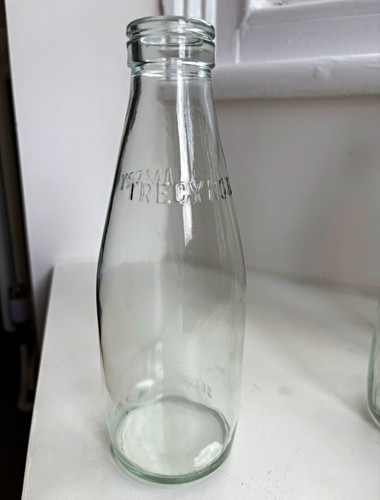 Vintage embossed glass milk - embossed,