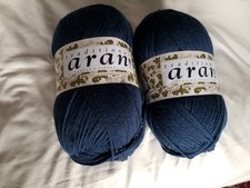 2 x 500g Carter and Parker Traditional Aran 100%Wool dk Petrol Blue