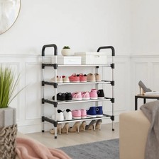 3 Tier Metal Shoe Rack Shoe Storage Organiser, Free Standing Durable Narrow Shoe