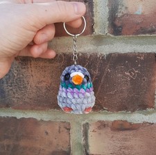 Pigeon Keyring Gift | Mini Amigurumi Pet Bird Plush Handmade Cute Dove Keychain