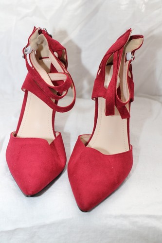 Burgundy suede pointy - burgundy,