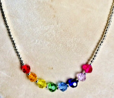 Multi Coloured Faceted Glass