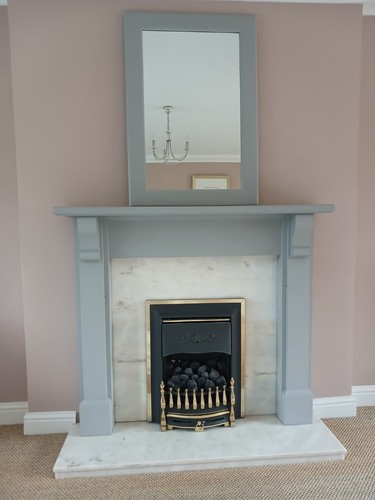 Wooden fireplace surround and - fireplace,