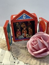 Vintage Nativity Retablo Folk