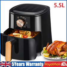5.5L Manual Air Fryer Large Oven Low Fat Healthy Oil free Frying 1800W Oydolyiaa