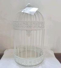 White Metal Birdcage Lantern Vintage Shabby Chic Wedding & Home Décor