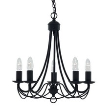 5 Lights Matt Black Finish