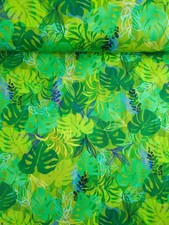 Light Green Jungle Palm Leaf - Robert Kaufman *EXTRA WIDE* - 100% Cotton Fabric