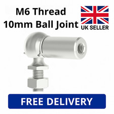 2x M6 Gas Strut End Fittings – 10mm Ball Joint Zinc Plated Steel Heavy Duty | UK