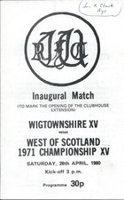 26 APR 1980 WIGTOWNSHIRE XV v WEST OF SCOTLAND, SIGNED BY 33
