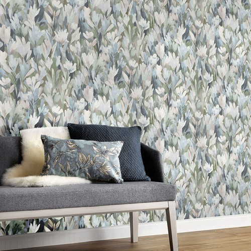 Non woven wallpaper flowers - non-woven,