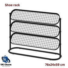 Ikea New ÄLGANÄS Shoe rack, black, 76x24x59 cm