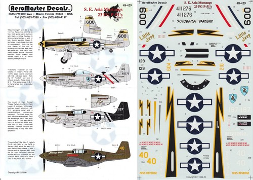 Aeromaster decals 51c - decals, 1/48
