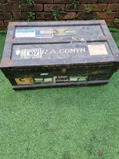 Vintage Steamer Trunk Travel Chest boarding school Storage Case - Coffee Table 