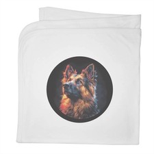 'German Shepherd Dog in Circle Frame' Cotton Baby Blanket / Shawl (BY00036968)