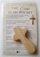 ONE POCKET PRAYER COMFORT HOLDING CROSS AND A  CROSS IN MY POCKET VERSE CARD