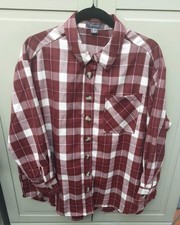 Women's PRIMARK Burgundy & White Checked Shirt Relaxed Fit Size 12 NWHT