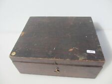 Antique Wooden Box Tub Old Crate Wood Victorian Brass Latch Vintage "DOG" 12"W