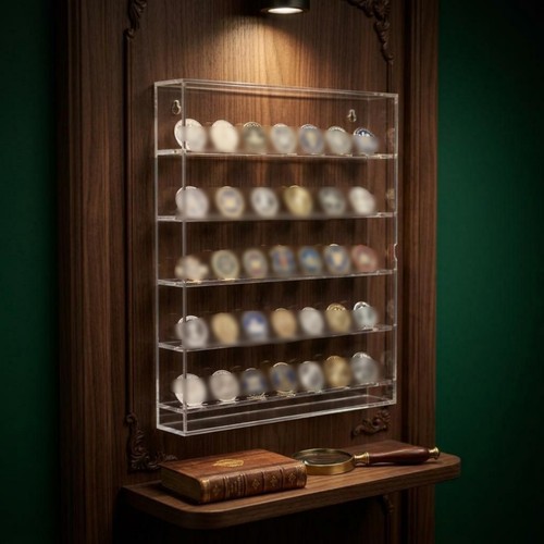 Wall mounted coin display - wall,