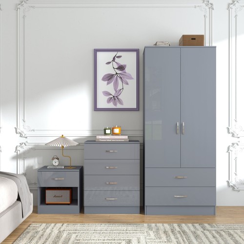 Piece high gloss bedroom - high,