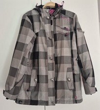 Ladies Animal Technical Ski Jacket. Grey And Pink Size 12