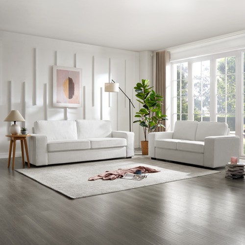 Linen seater sofa - sofa, 3