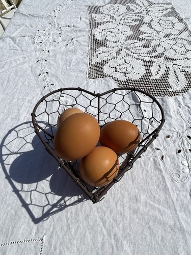 Vintage wire egg basket - vintage,