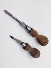 Pair of Vintage Boxwood Handles  Screwdrivers - Francis wood & Son 
