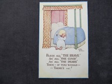 Very Old Postcard Artist Signed Mabel Lucie Attwell, Child at Prayer, Bless All