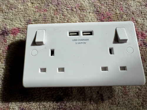 Double wall socket mains with - double,