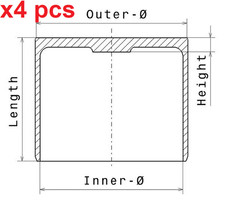 X4 PCS EXHAUST SIDE FITS