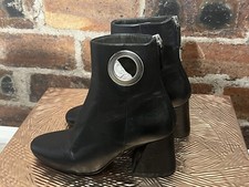 TOP SHOP BLACK LEATHER EYELET