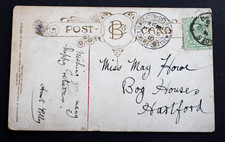 Seaton Delaval, Newcastle-on-Tyne 1910 postmark on a Thy Will postcard to Miss.