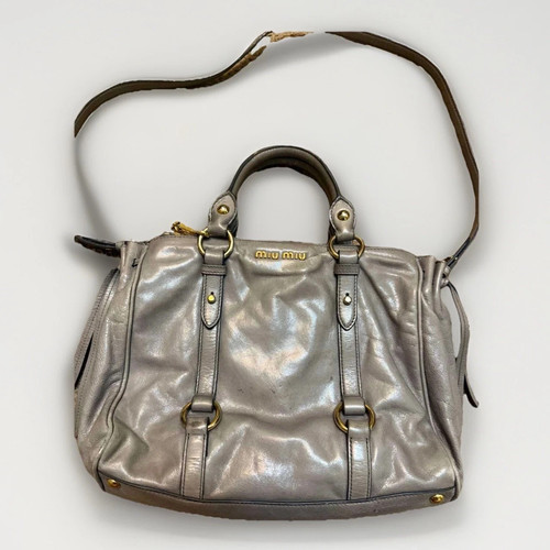 Miu gray leather shoulder - miu,