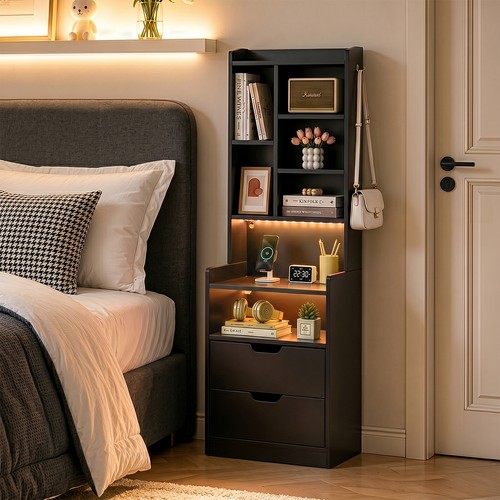 Bedside table with - bedside,