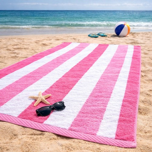 Cotton striped beach - beach, towel