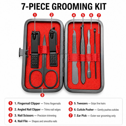 7pc nail clippers cutter - 7pc,
