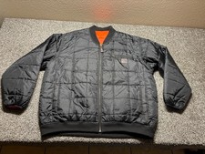 TIMBERLAND PRO Puffer Jacket Mens 2XL Reversible Black / Bright Orange Full Zip