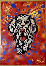 SALE: springer Spaniel spray art picture A4 ONE OF A KIND 